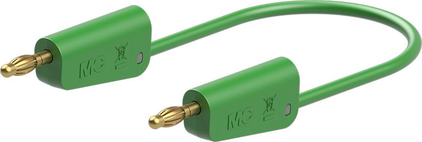 Silicone test lead 1mm² 100cm GREEN LK-4A-S10 19A 30V AC/60V DC Gold-plated plug