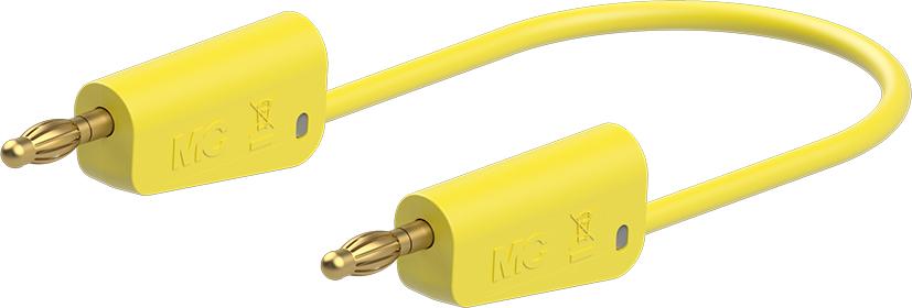 Test lead silicone 1mm² 150cm YELLOW LK-4A-S10 19A 30V AC/60V DC Gold-plated plug