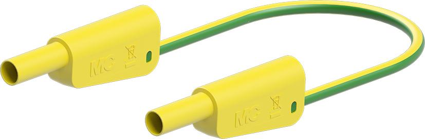 Test lead. SLK4N-F25 PVC 100cm Yellow/green 1000V CatII/600V CATIII 32A