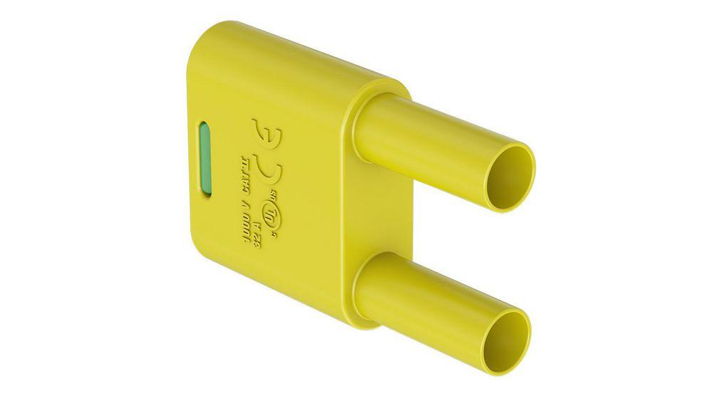 4mm insulated connecting plug green-yello