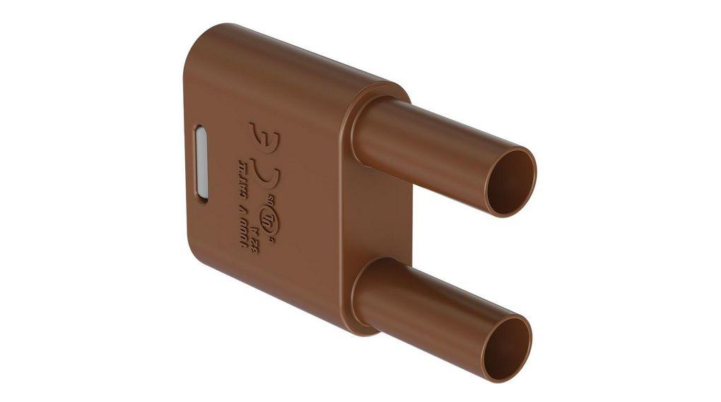 4mm insulated connecting plug brown