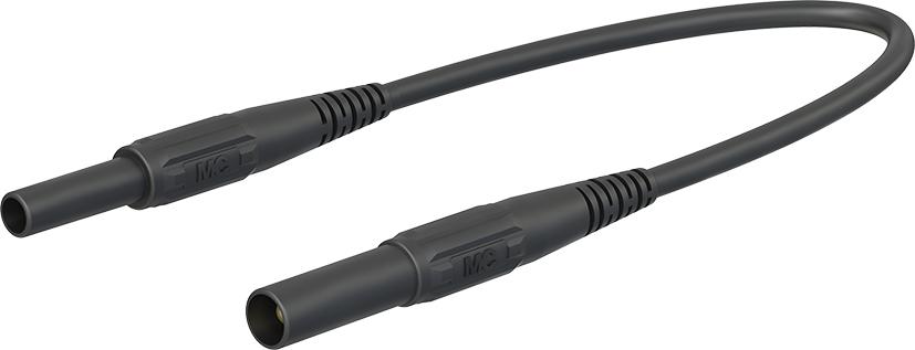 Extends cord. Silicone 100cm XKS-414 BLACK plug/socket CATIII 1000V 19A