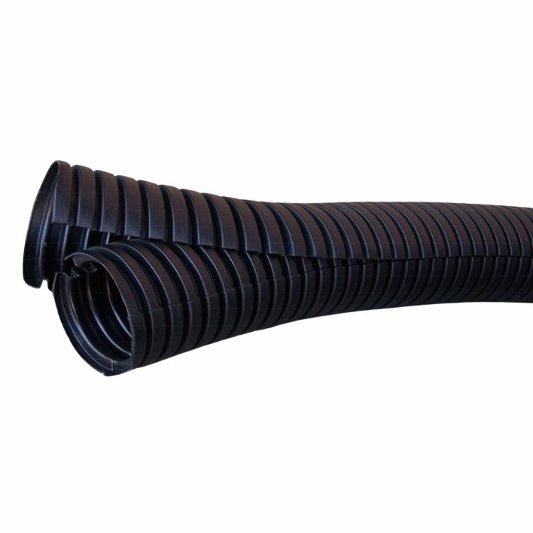 Protective hose 2-part in black Polypropylene NW14 inner Ø 12.5 mm / outer. Ø18,5mm