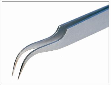 Tweezers 120 mm w / fine bent tip