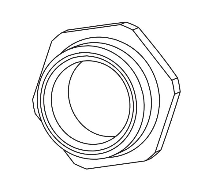 Reduction in brass M80x2.0 - M63x1.5 with O-ring