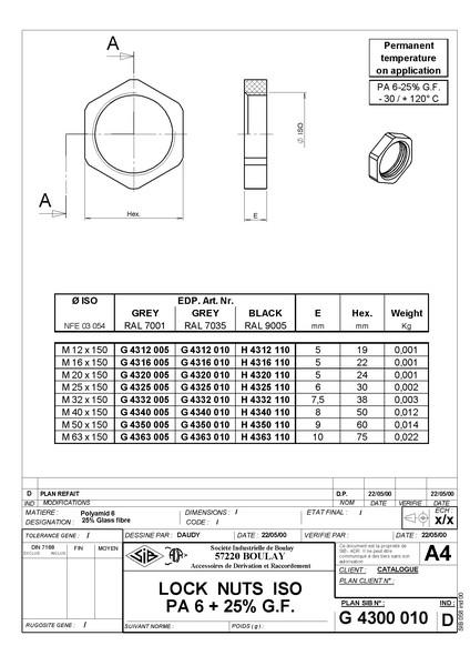 SIB G4363010 nut Lock nut M63 5 pc(s)