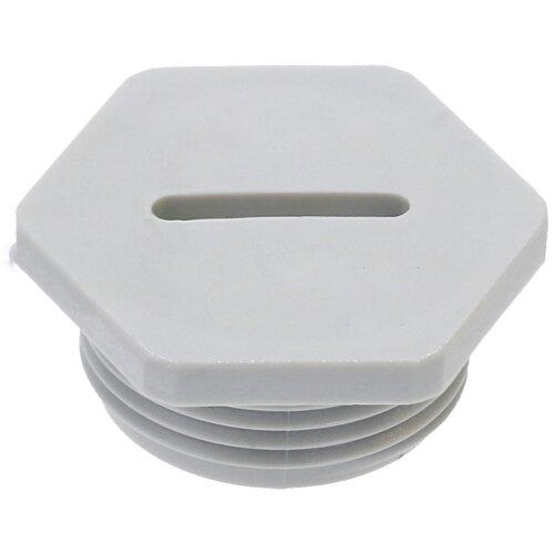 Blind plug in polyamide M12 gray 6-sided