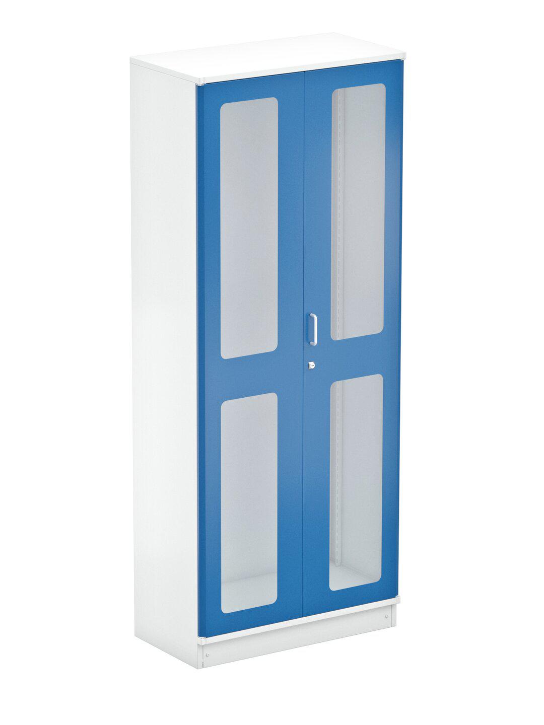 Cabinet 80/200 blue with plexiglass doors