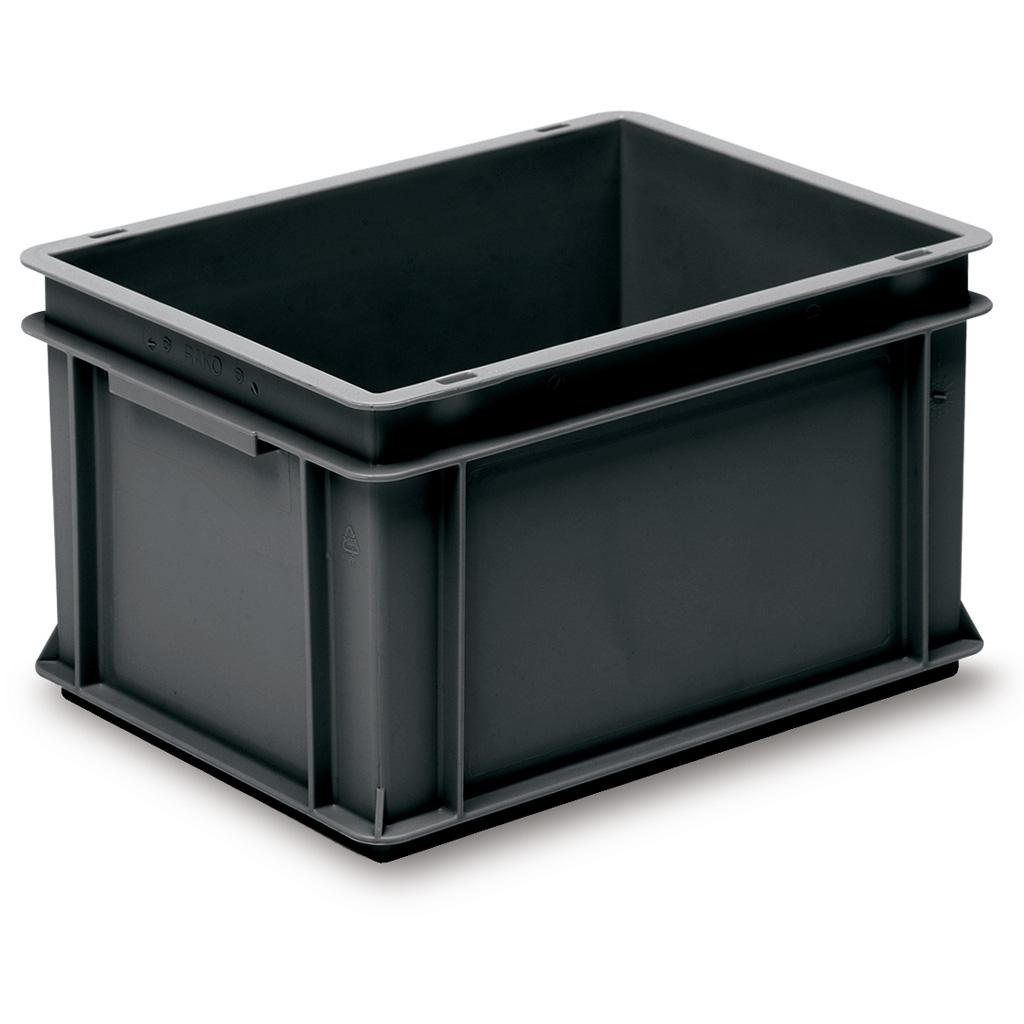 Stacking container RAKO ESD 400x300x220 mm Storage box Black Rectangular Polypropylene (PP)