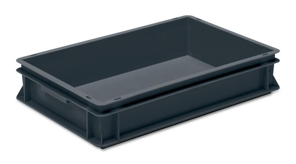 Stacking container RAKO ESD 600x400x117 mm Storage box Black Rectangular Polypropylene (PP)