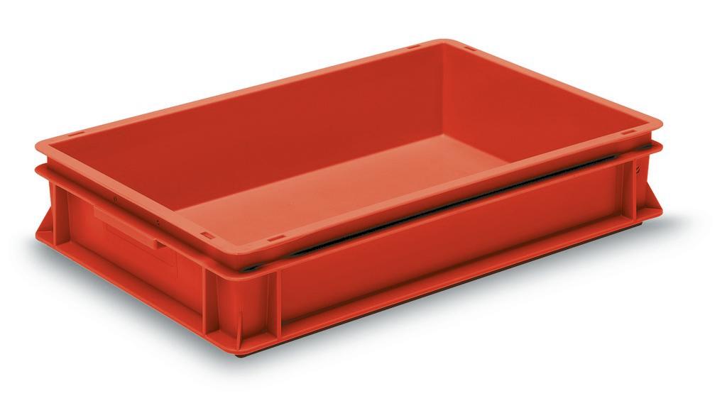 Stacking container RAKO, solid base Storage box Red Rectangular Polypropylene (PP)