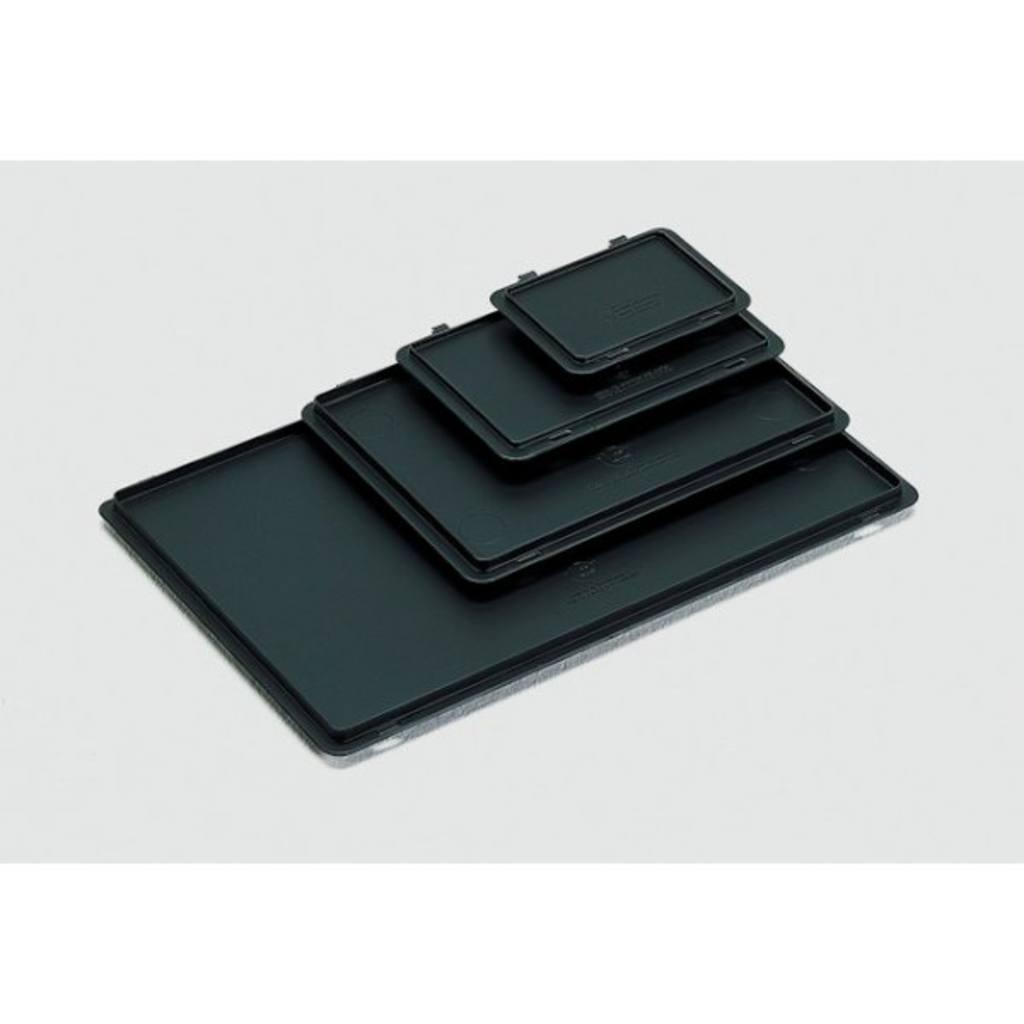 Hinged lid ESD 400x300 mm Storage box Black Rectangular Polypropylene (PP)