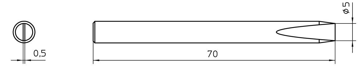 Soldering Tip Chisel, 5,0 mm for SPI 41