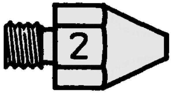 Nozzle with improved heat transfer,  Outer Ø 1,9 mm Inner Ø 0,9 mm Length 18 mm, A : 1,9 mm, I : 0,9 mm, D : 18 mm