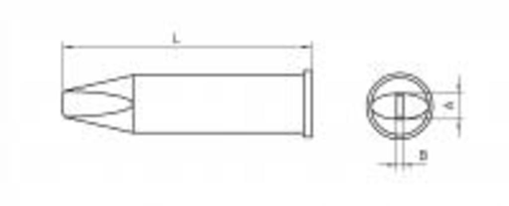 Soldering tip, chisel, 5,0 x 1,2 mm