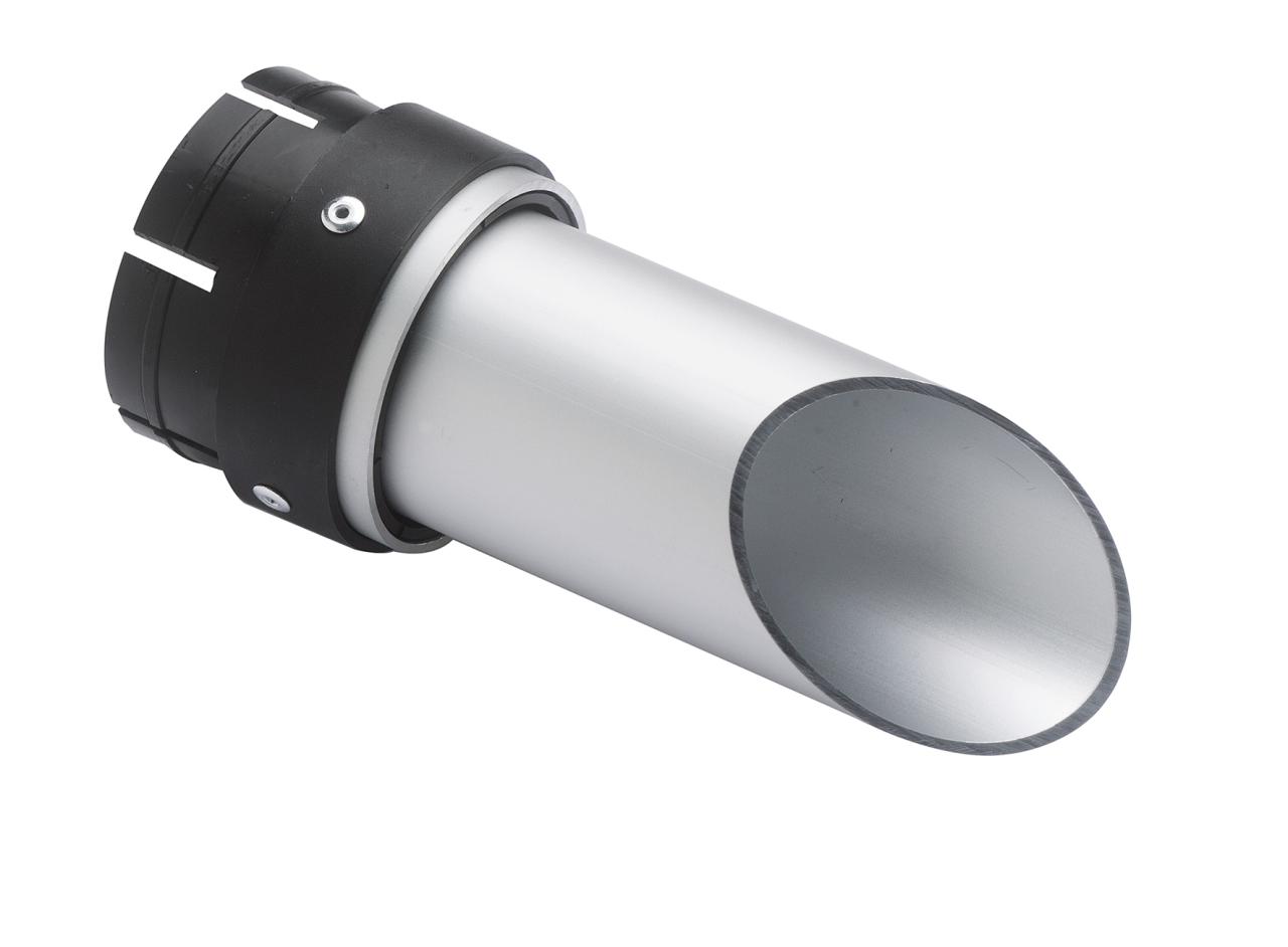 Easy-Click 60 metal sloped nozzle Ø 50 mm, length 130 mm.