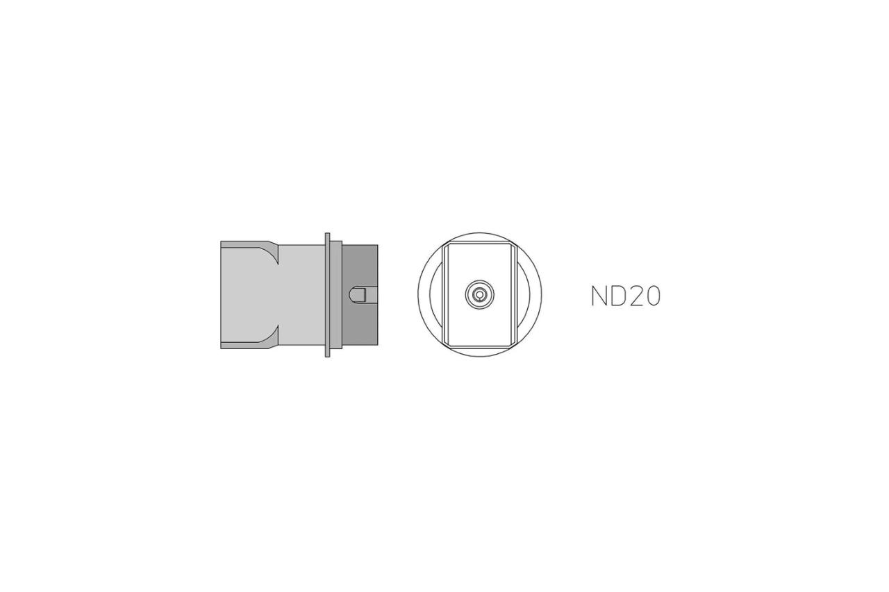 ND 20 Hot Air Nozzle 21,5 x 14,8 mm, two sides heated (Type ND, width X = heated side)