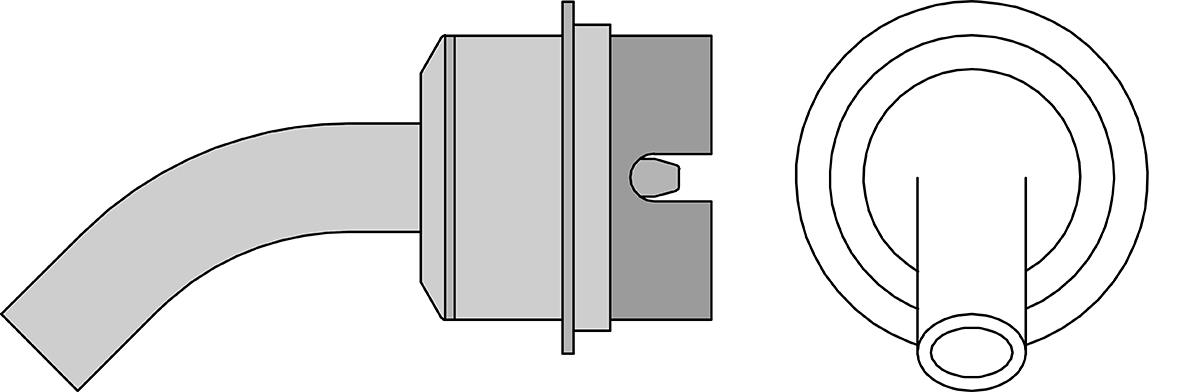 NR 06 Round nozzle bent, without vacuum Ø 6,0 mm x 45°, for HAP 3000 (WHA 3000P / V), HAP 2 (WHA 2000) and HAP 3 (WHA 700, WHA 300)