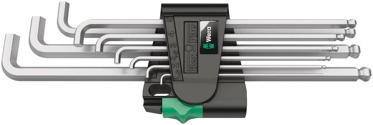 Wera 950/9 Hex-Plus 4 L-key set, metric, chrome-plated