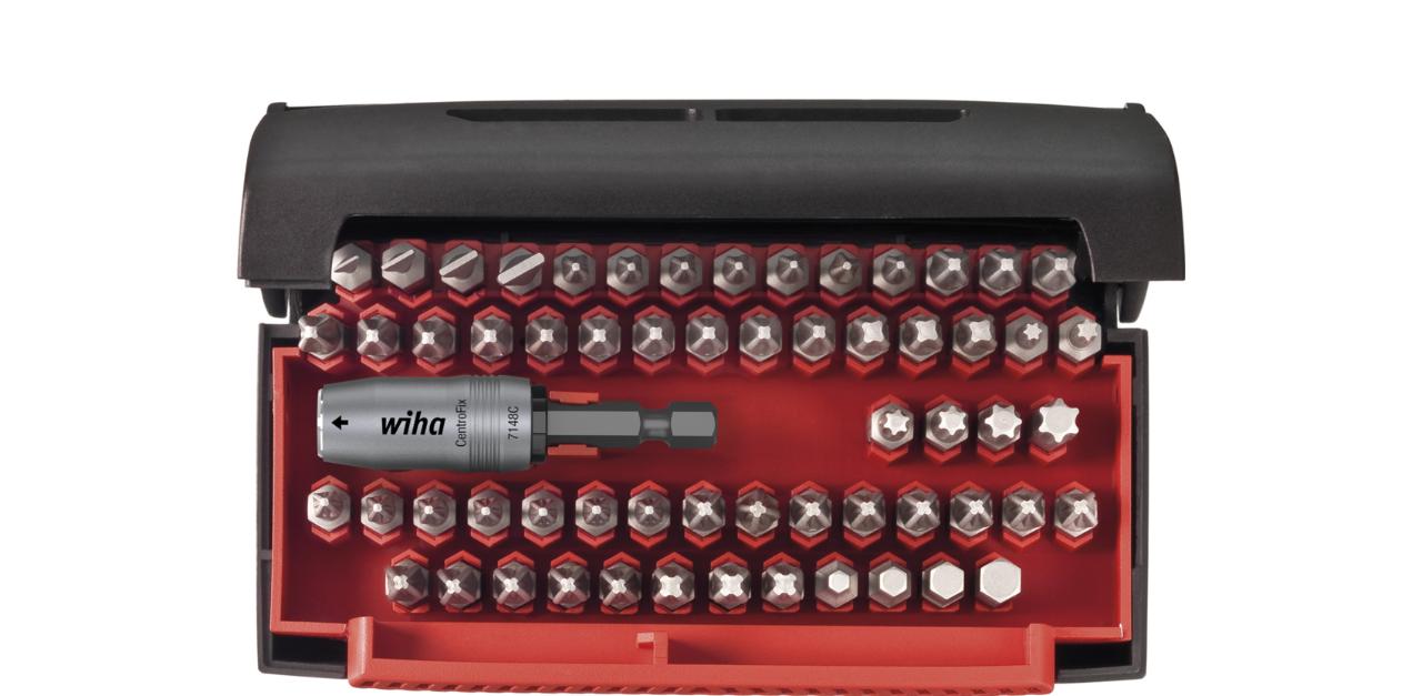 Wiha Bit set Collector standard 25 mm mixed, with 62 parts, 1/4 C6.3, incl. box (07943)