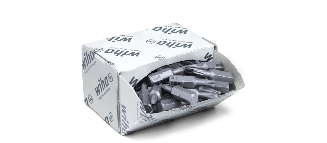 Wiha Bit set standard 25 mm TORX® (T10) with 50 parts, 1/4 C6.3 in large package (08065)