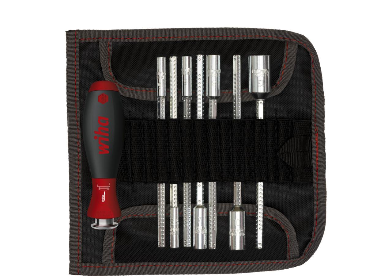 Wiha Screwdriver with replaceable blades, set SYSTEM 6 Hex socket wrench with 9 parts. incl. Folding case (27712)