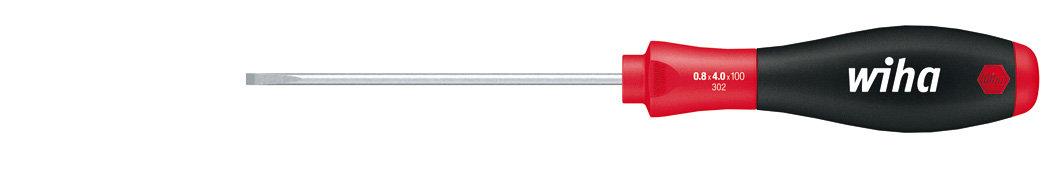 Wiha Screwdriver SoftFinish Straight notch with round blade for deep set screws 3.0 mm x 150 mm (00689)