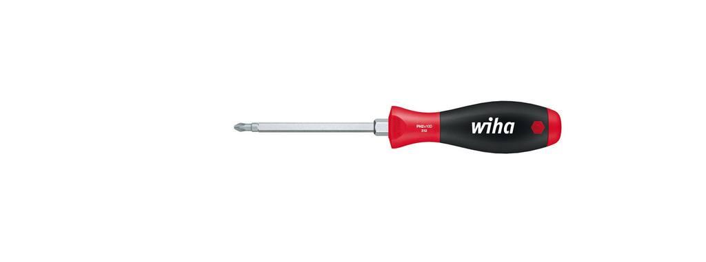 Wiha Screwdriver SoftFinish Phillips with hexagonal blade and hexagonal shank PH1 x 80 mm (00764)