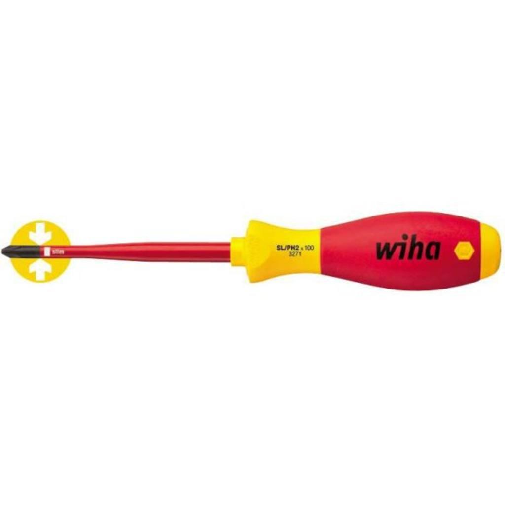 Wiha Screwdriver SoftFinish electric slimFix PlusMinus/Phillips SL/PH1 x 80 mm (35502)