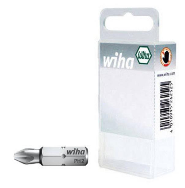 Wiha Bit set standard 25 mm Phillips (PH3) with 10 parts, 1/4 in box (36280)