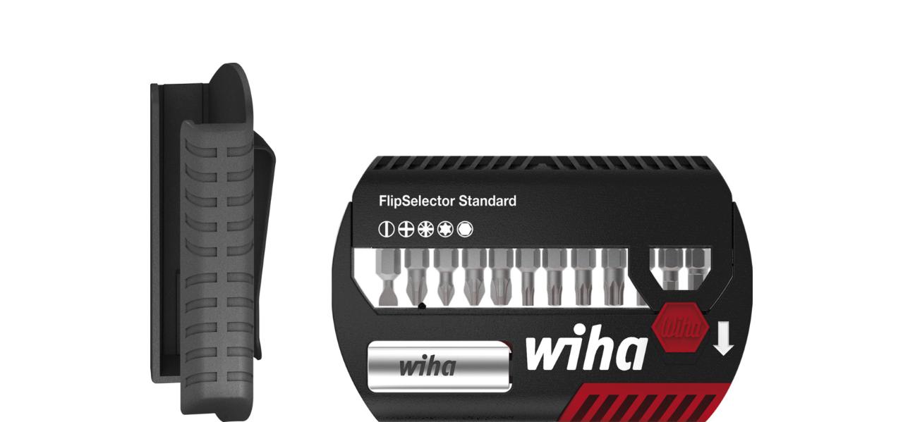 Wiha Bit set FlipSelector standard 25 mm Mixed, with 15 parts, 1/4 C6.3 with belt clip (39083)