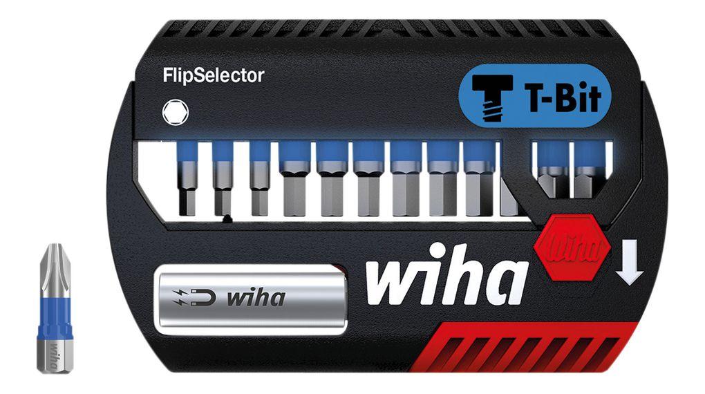 Wiha Bit set FlipSelector T-bit 25 mm Hexagon, with 14 parts, 1/4 C6.3 (41825)