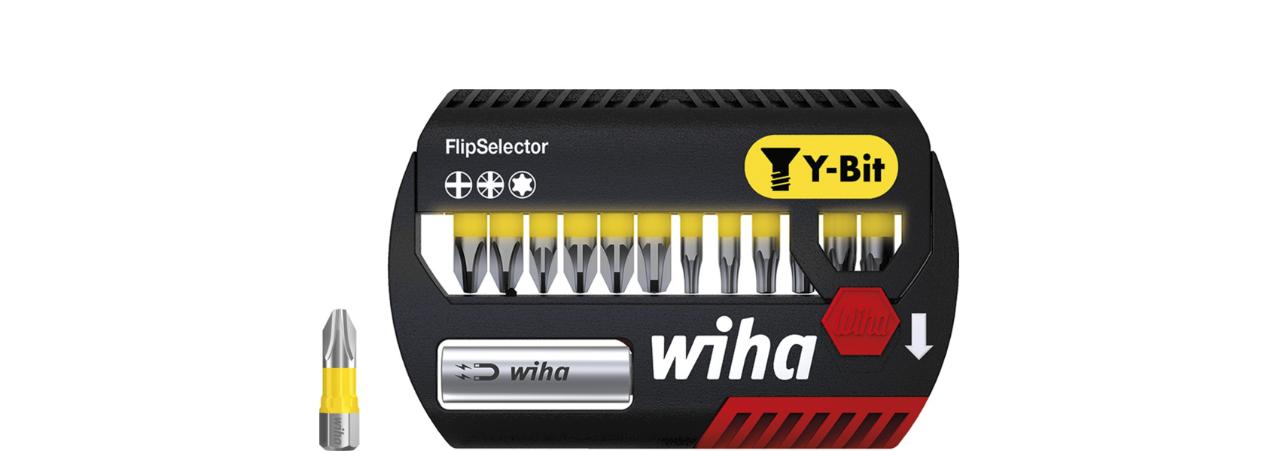 Wiha Bit set FlipSelector Y-bit 25 mm Phillips, Pozidriv, TORX®, with 14 parts, 1/4” C6,3 (41827)