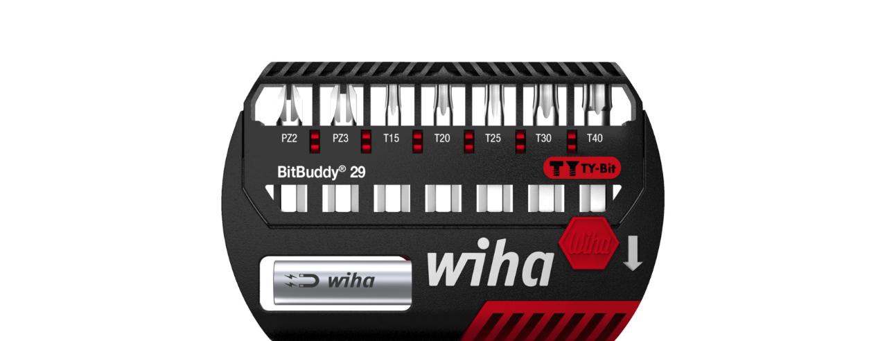 Wiha Bit set BitBuddy® TY-bit 29 mm Pozidriv, TORX®, with 9 parts, 1/4” C6.3 (42139)