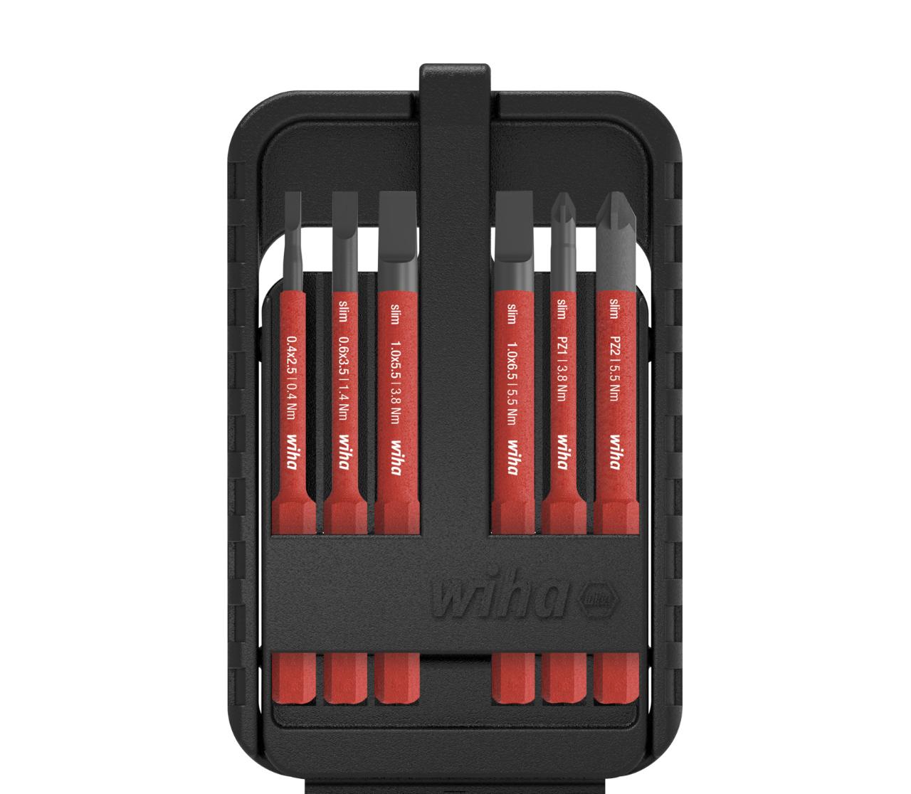 Wiha Bit set slimBit electric Straight slot, Pozidriv, with 7 parts incl. slimBit box (43157)