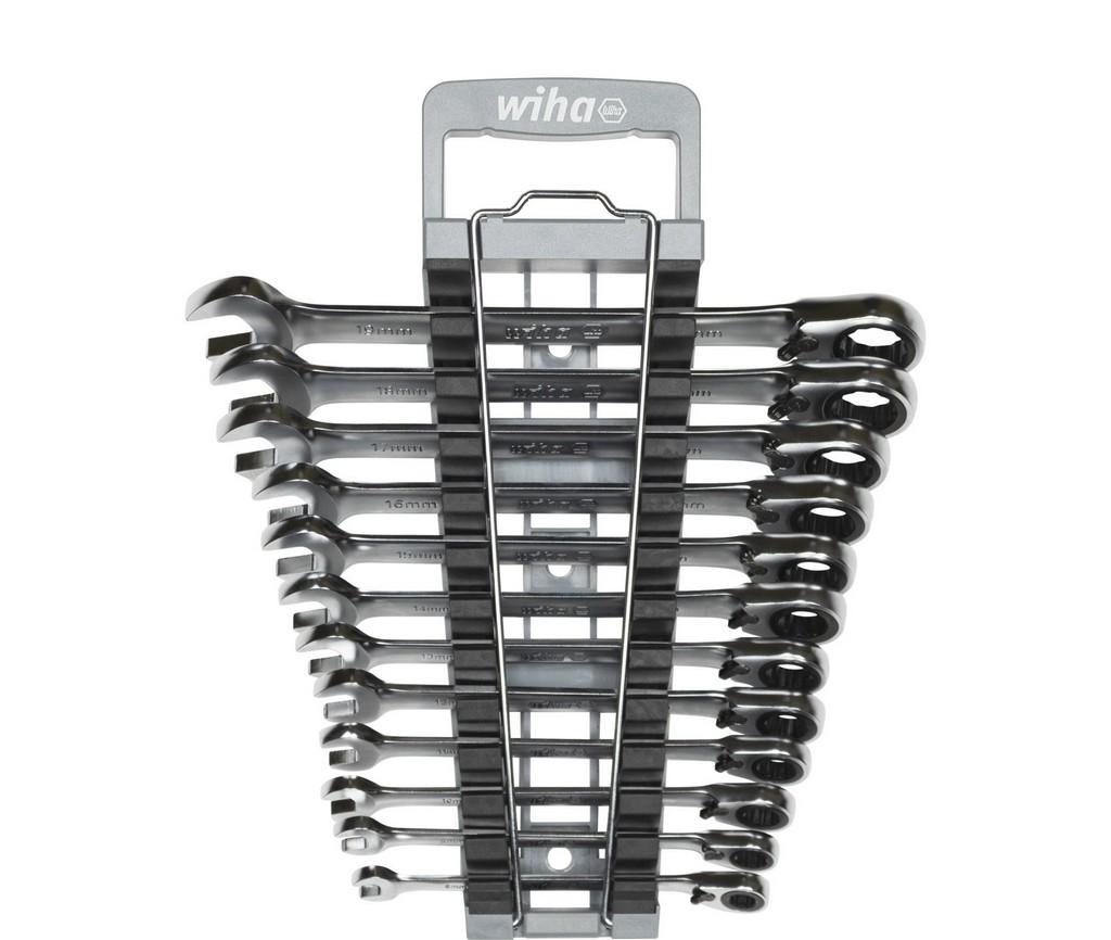 Wiha Ring ratchet/spanner set 13 parts, can be changed, incl. holder (44661)