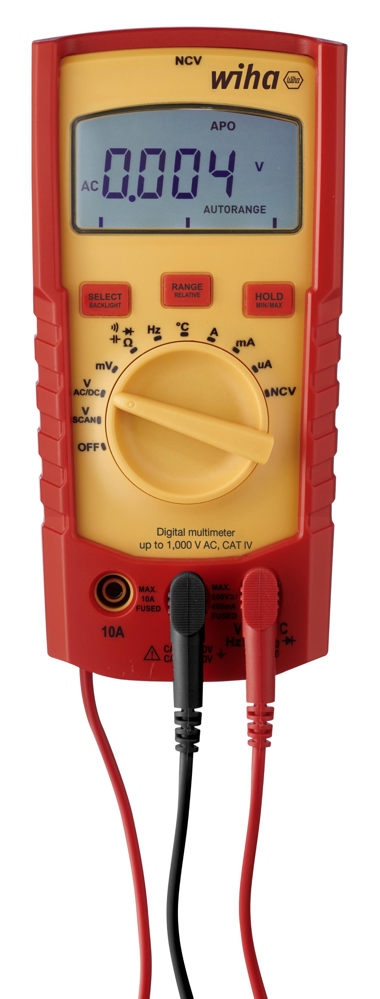 Wiha Digital multimeter up to 1,000 V AC, CAT IV incl. 2x AAA batteries (45215)