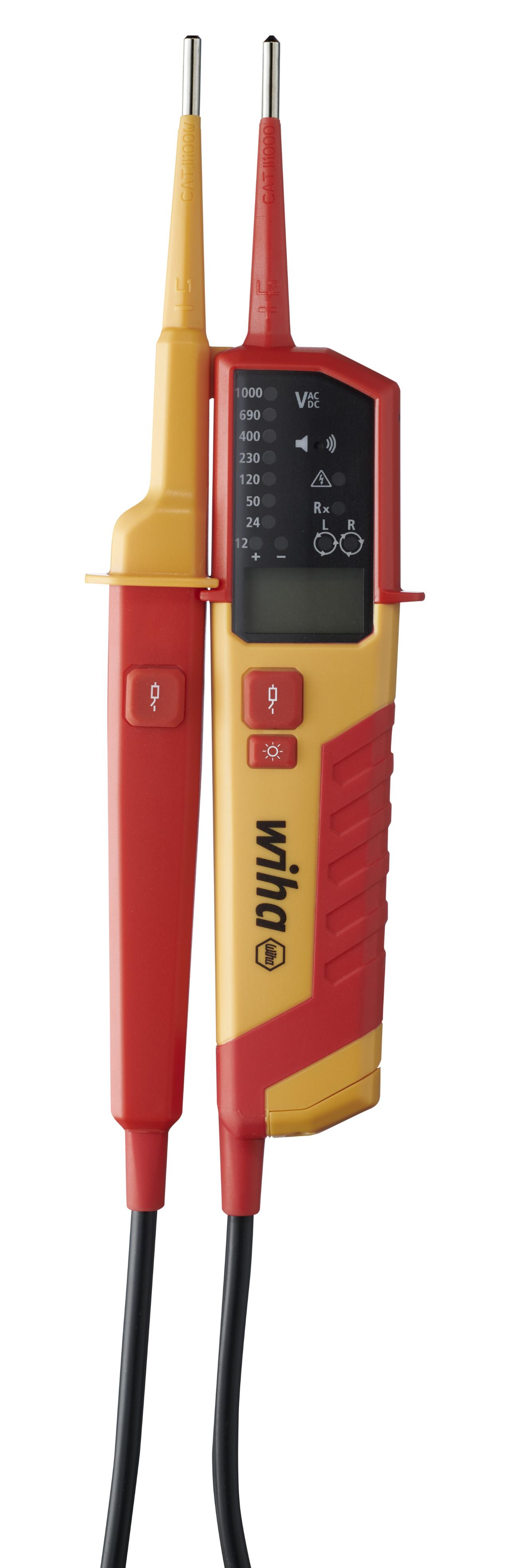 Wiha Voltage and continuity testers 0.5 – 1,000 V AC, CAT IV incl. 2x AAA batteries (45217)