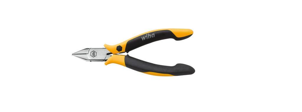 Wiha Side bite forceps Professional ESD wide, pointed head with beveled edge 115 mm, 4 1/2 (26816)