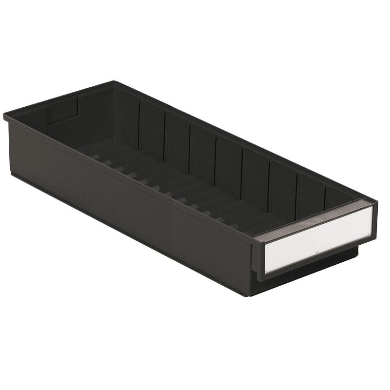 Shelf bin 186x500x82 Black ESD