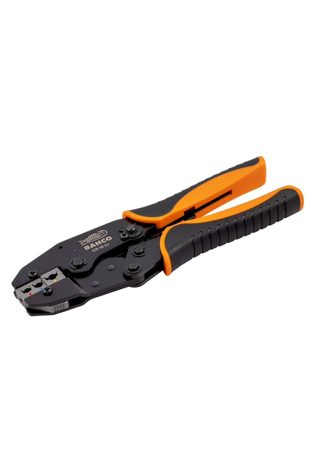 Crimping pliers with ratchet function for insulated connectors 0.5-6.0 mm