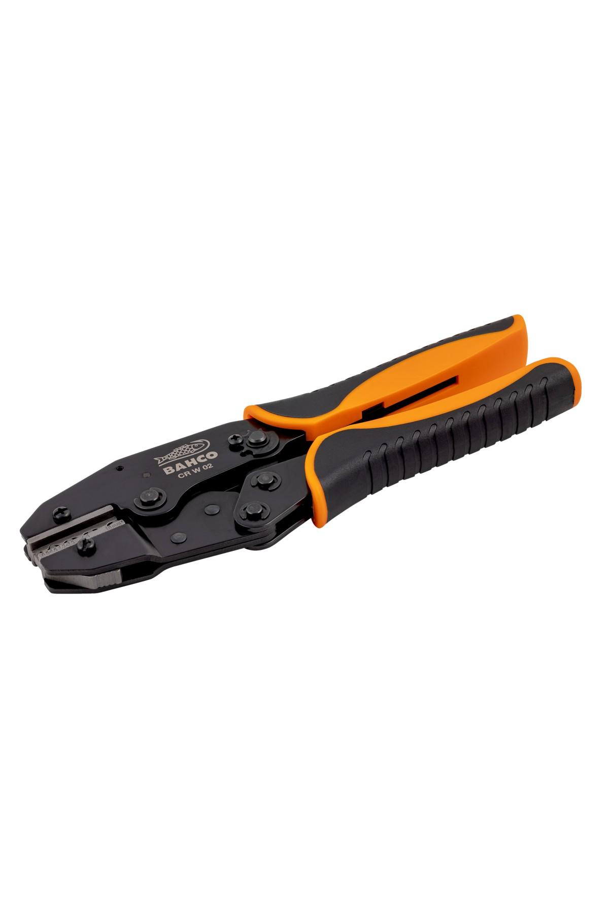 Crimping pliers with ratchet function for non-insulated connectors 0.5-6.0 mm