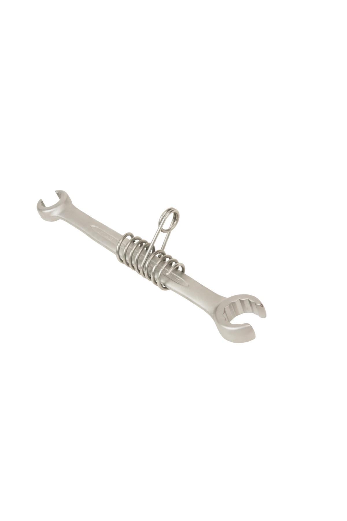 Open ring spanner 10-11mm height-secured