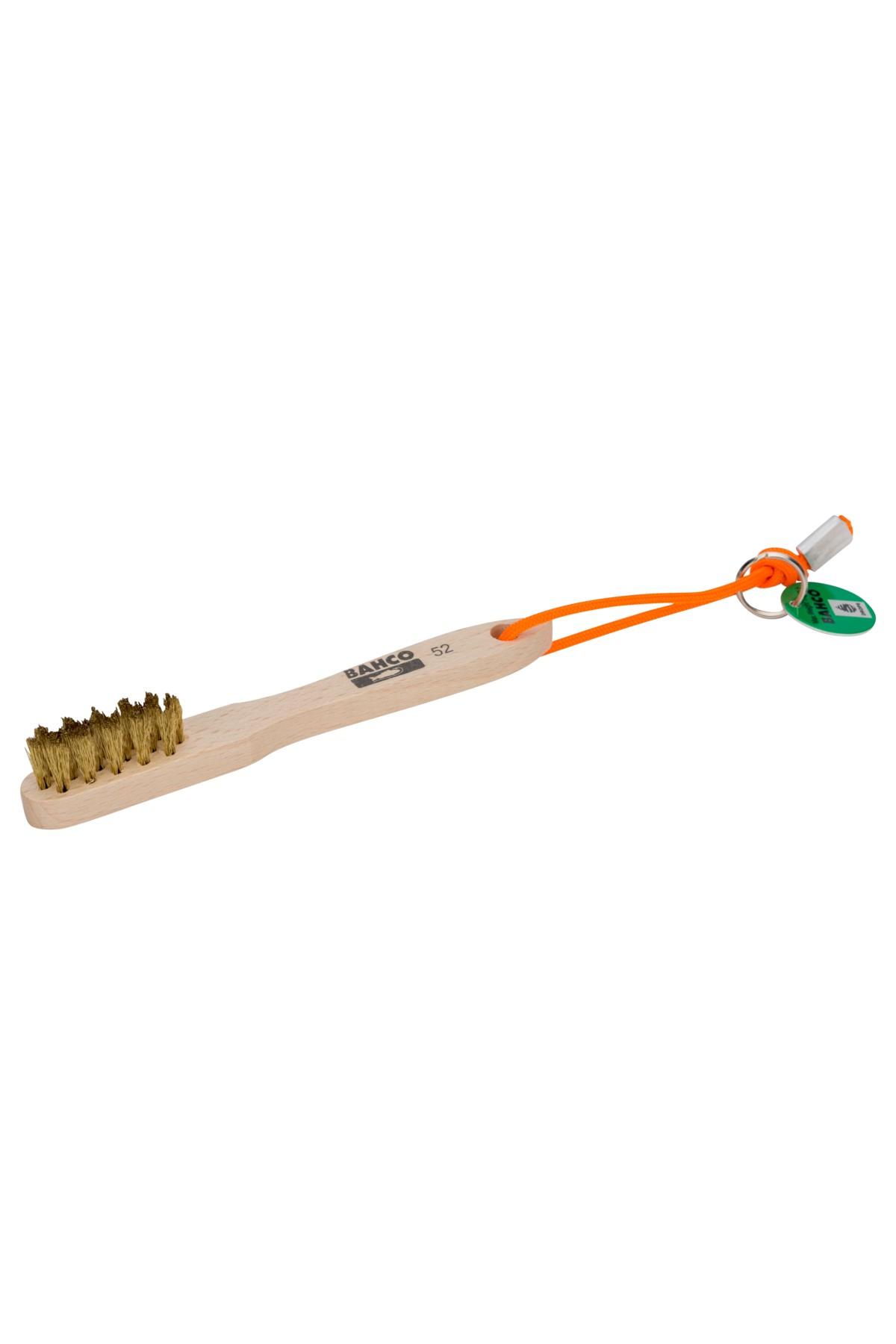 Steel brush with wooden handle height-secured