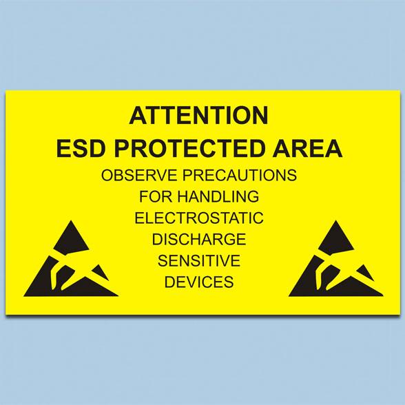 ESD warning sign English 300 x 500 mm