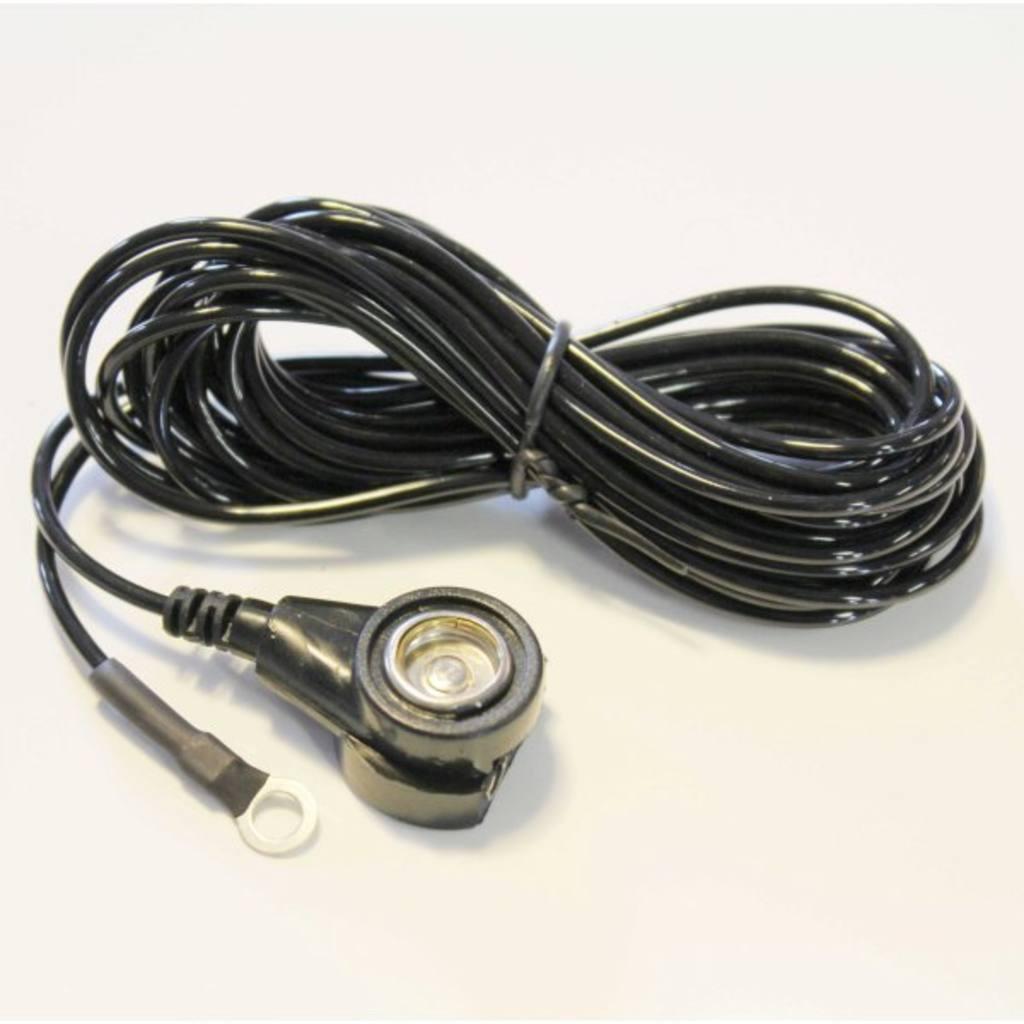 Black Grounding cord 4.5m w / earth bonding point, 10mm socket