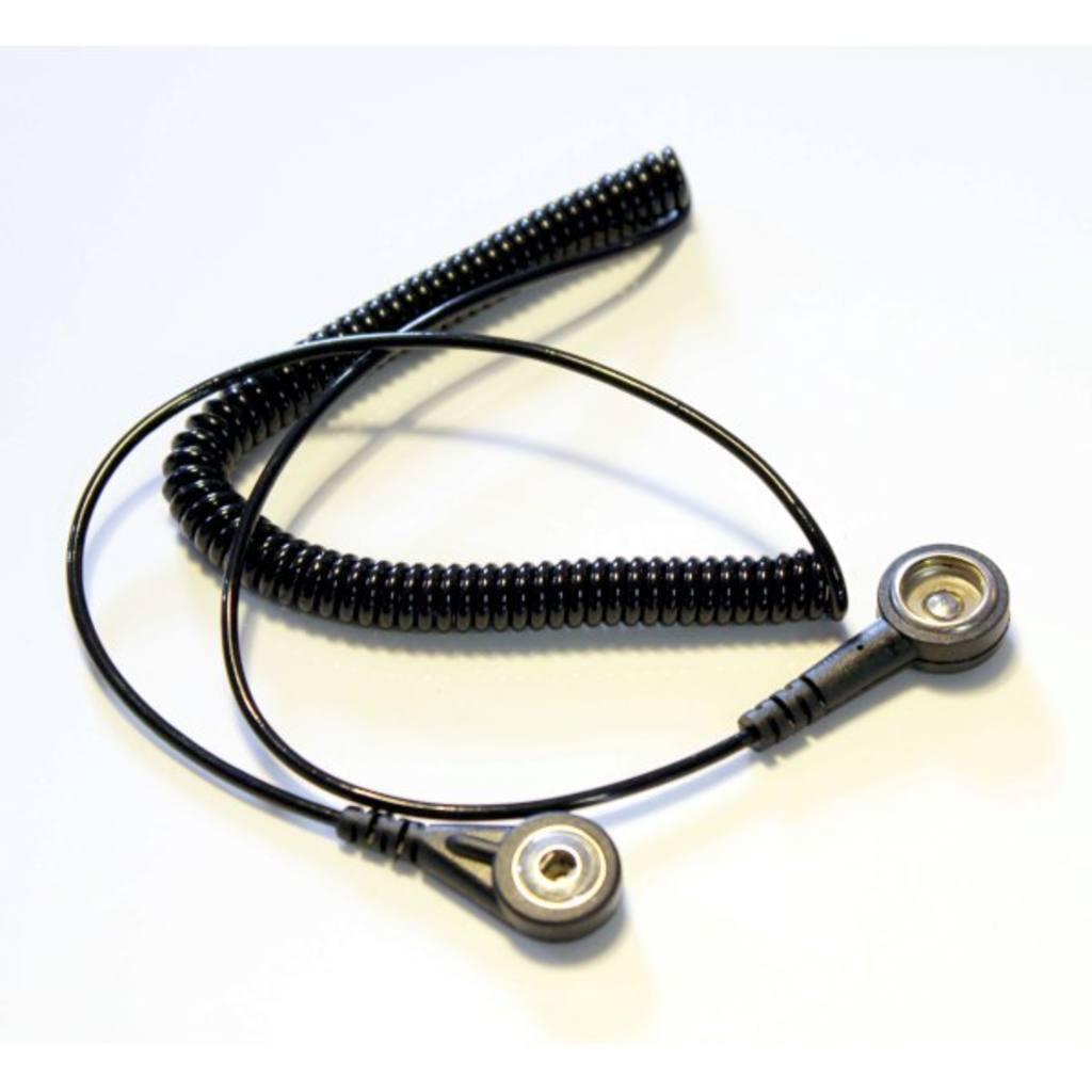 Black Coil Cord 10mm to 4mm stud
