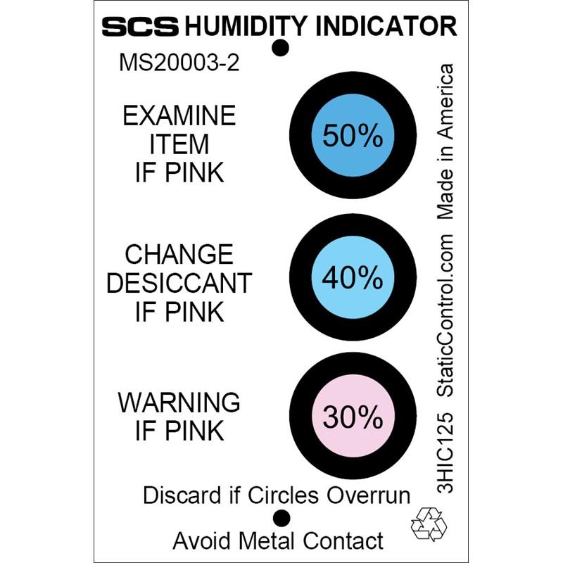 Humidity indicator card 30-40-50% 125pcs