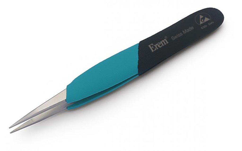 Ergonomic precision tweezers with straight, strong tips for standard applications. Very robust.