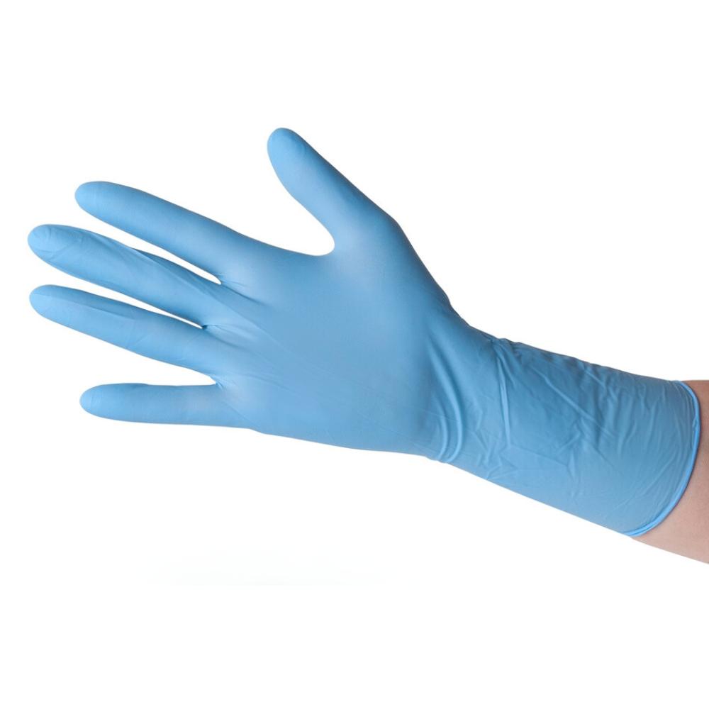 nitril handske X-long fingertekstureret PF blå pak/100 stk.